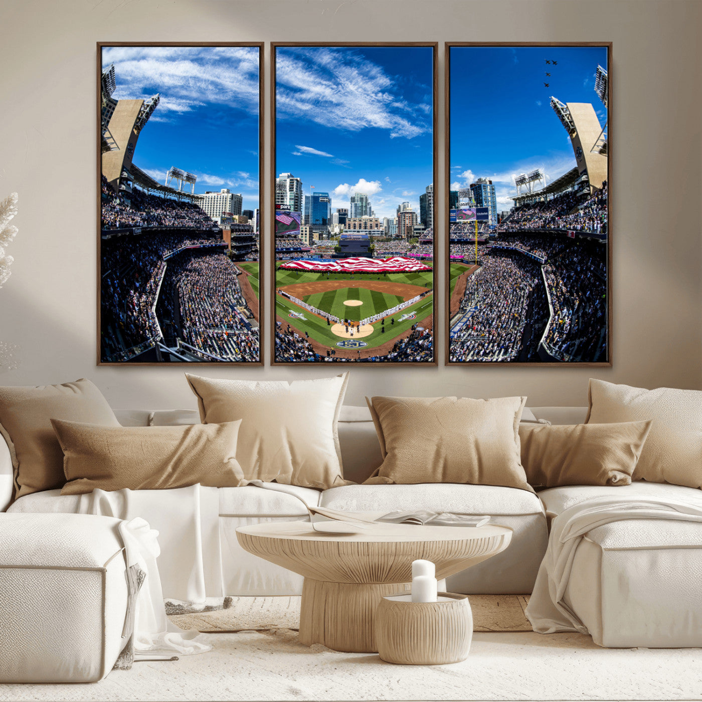 MGV-FC-48X32-3P - San Diego Padres Baseball Team Print - Petco Park Stadium Wall Art Canvas Print