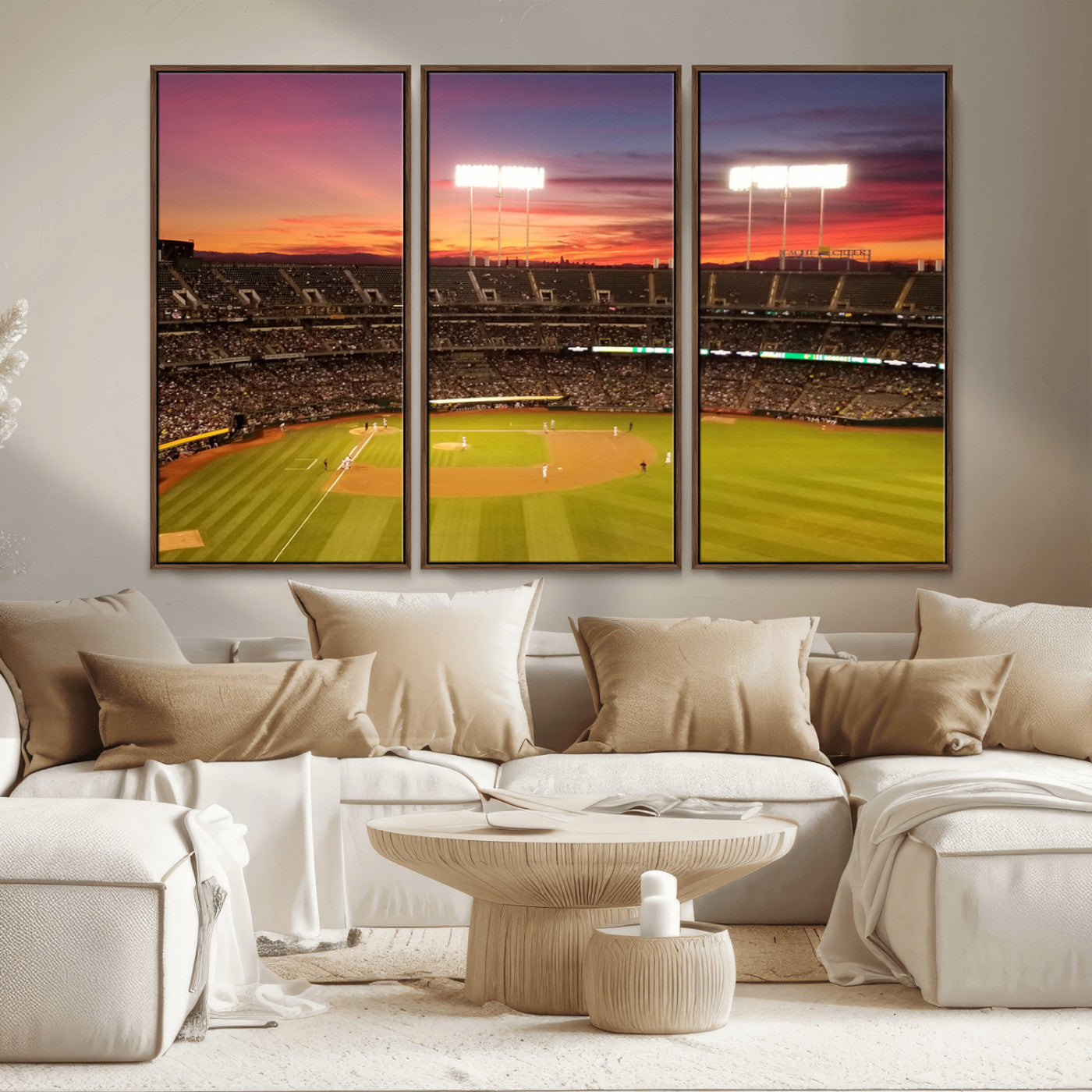 MGV-FC-48X32-3P - Oakland Athletics Baseball Team Print - Oakland Coliseum Stadium Wall Art Canvas Print
