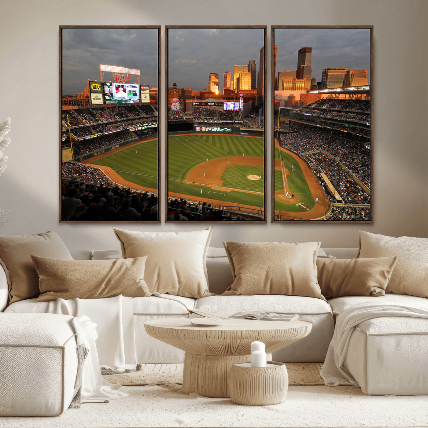 MGV-FC-48X32-3P - Minnesota Twins Baseball Team Print - Minneapolis Target Field Stadium Wall Art Canvas Print