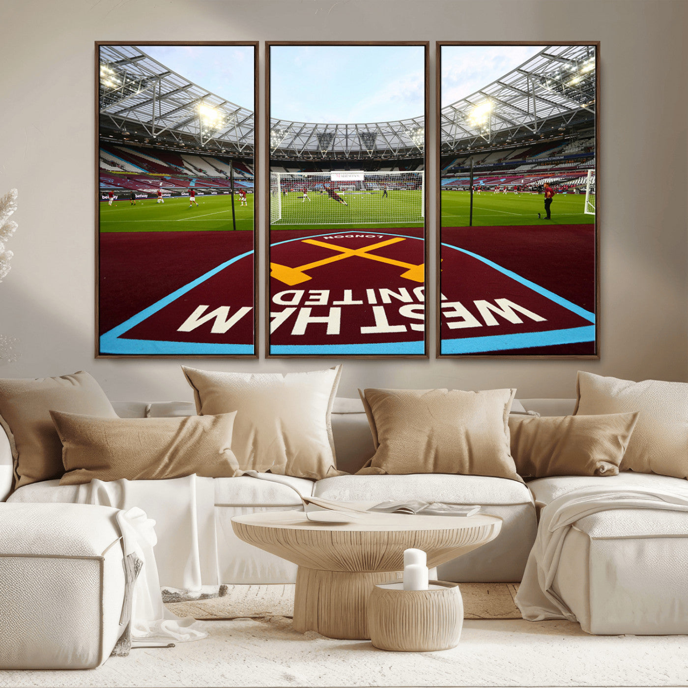MGV-FC-48X32-3P - West Ham United FC Stadium Canvas Wall Art – London Stadium Football Print – Premier League Team
