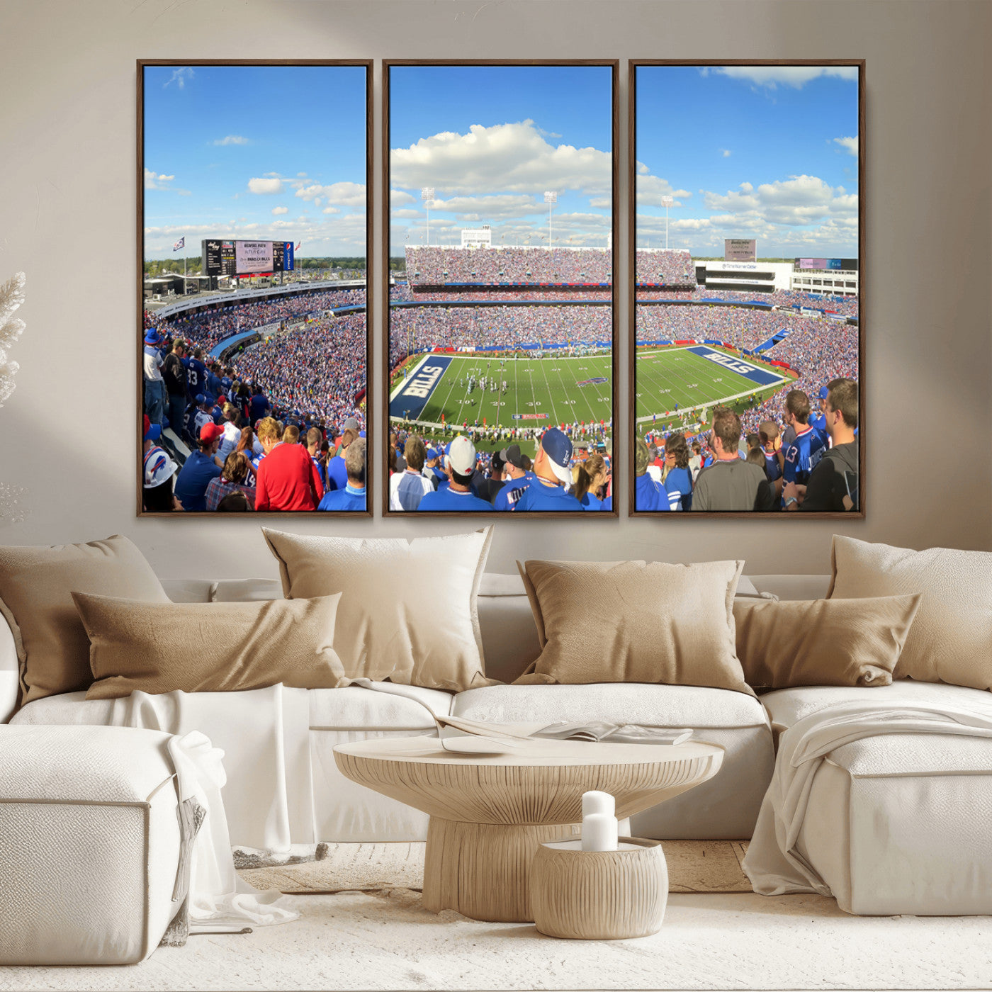 MGV-FC-48X32-3P - Buffalo Bills NFL Football Team Print - Buffalo Highmark Stadium Wall Art Canvas Print
