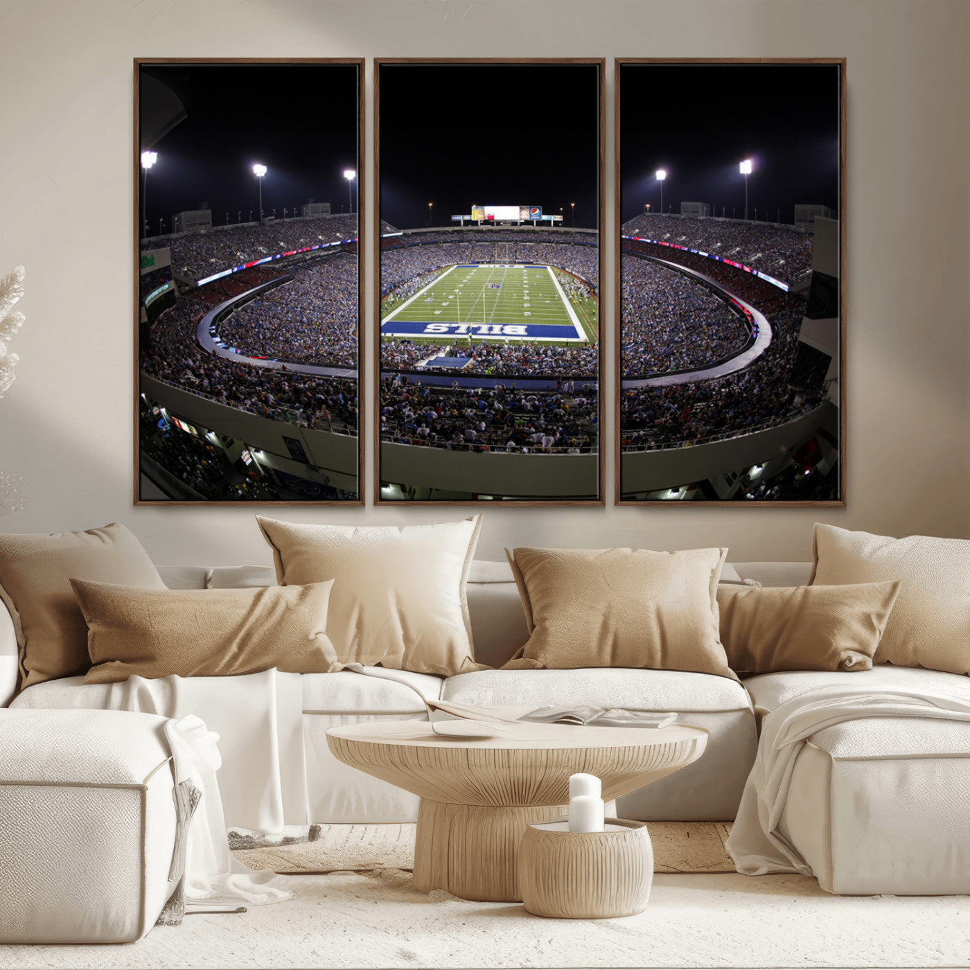 MGV-FC-48X32-3P - Buffalo Bills NFL Football Team Print - Buffalo Highmark Stadium Wall Art Canvas Print