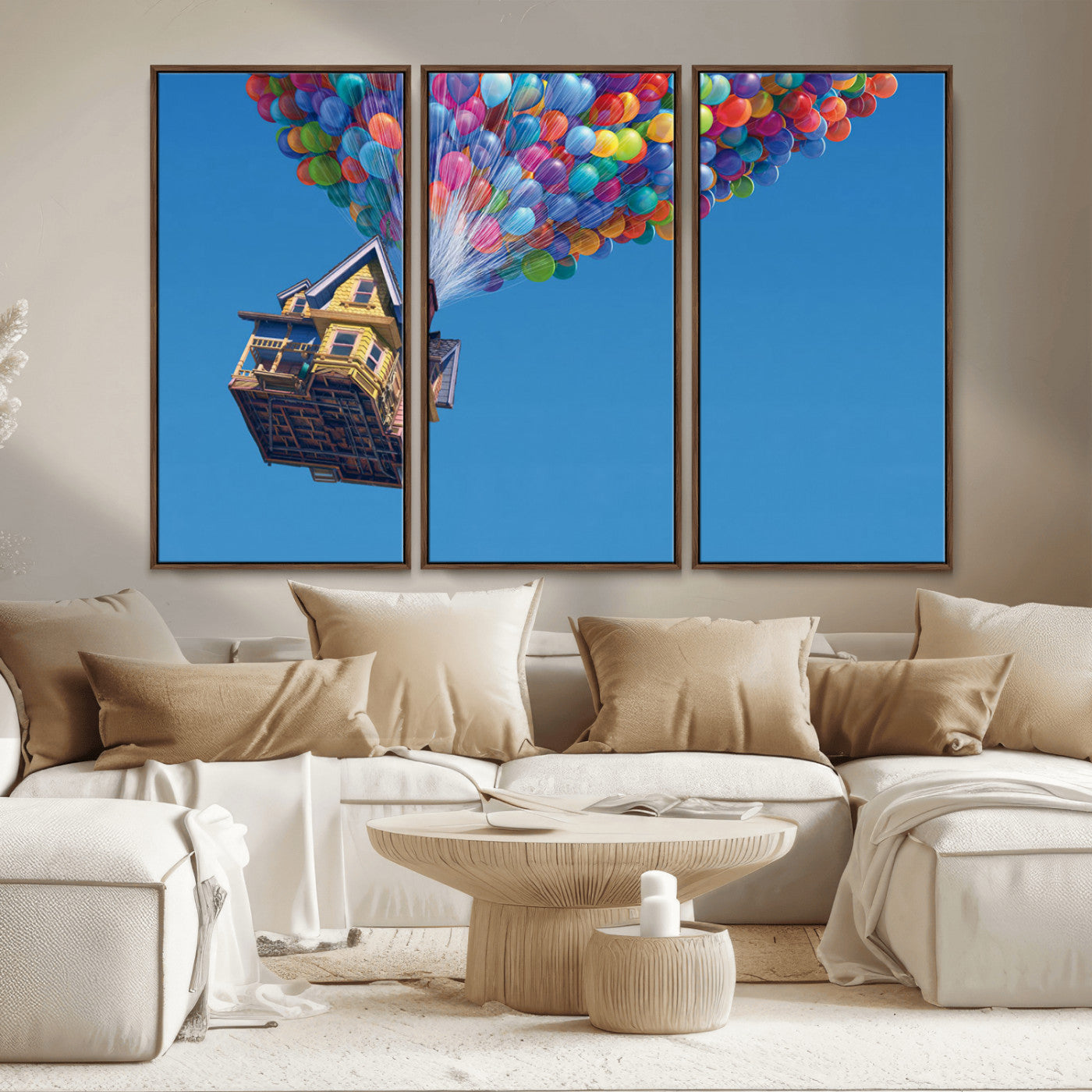 MGV-FC-48X32-3P - Carl Fredricksen, Up Movie Wall Art, Balloons Wall Art, Air Balloons for Kids Room Print