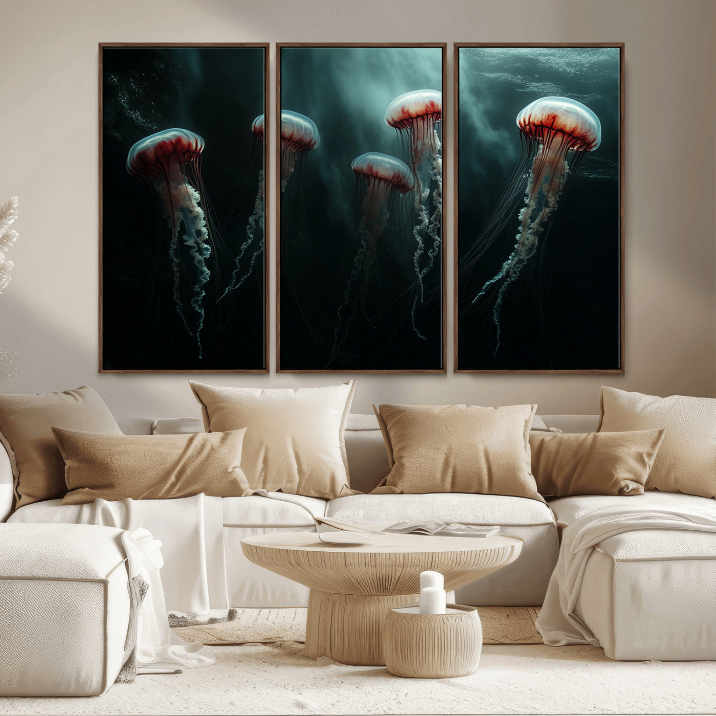 MGV-FC-48X32-3P - Abstract Jellyfish Wall Art Canvas Print