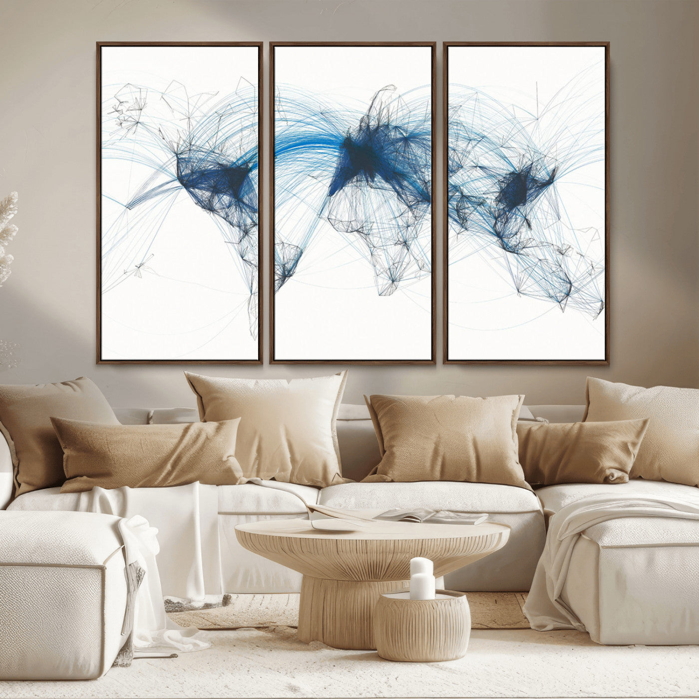 MGV-FC-48X32-3P - Push Pin World Map Canvas Print – Framed Wall Art for Couples to Track Their Travels – Anniversary