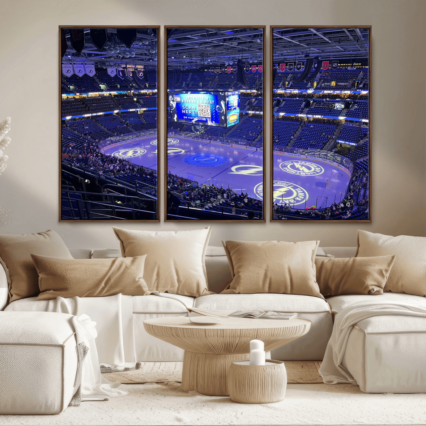 MGV-FC-48X32-3P - Amalie Arena Florida Wall Art Canvas Print - NHL Hockey Stadium Print Wall Art