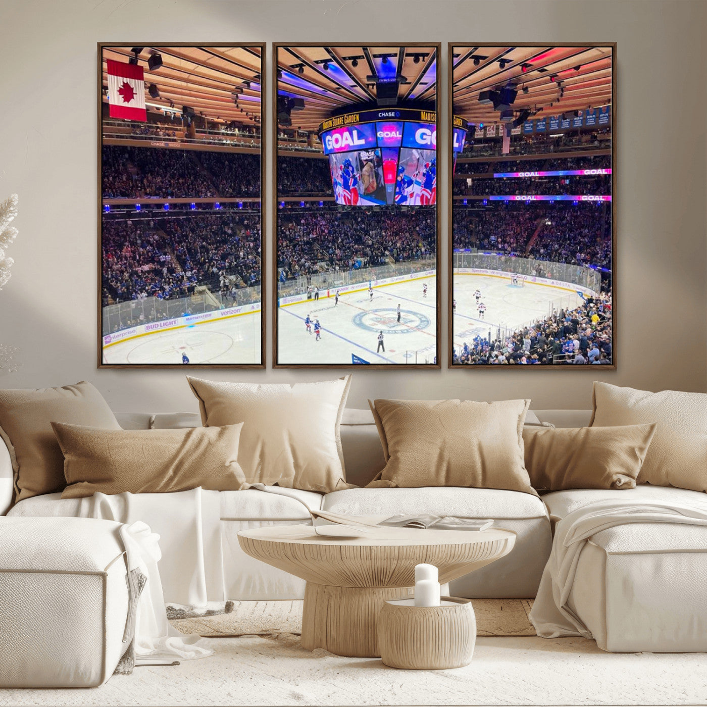 MGV-FC-48X32-3P - Madison New York Rangers Hockey Stadium Wall Art Canvas Print
