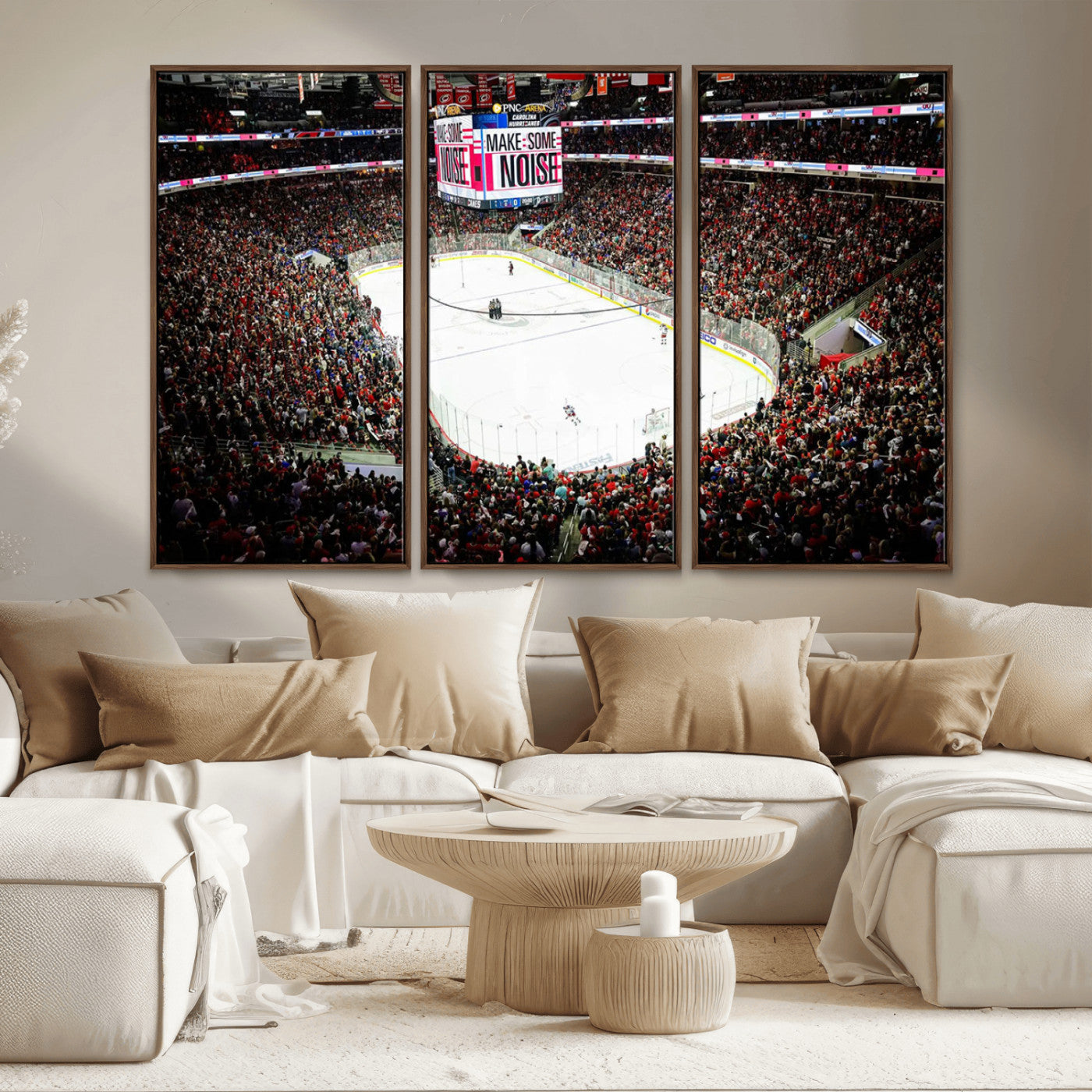 MGV-FC-48X32-3P - PNC Arena Raleigh North Carolina Hurricanes Hockey Stadium Wall Art Canvas, North Carolina