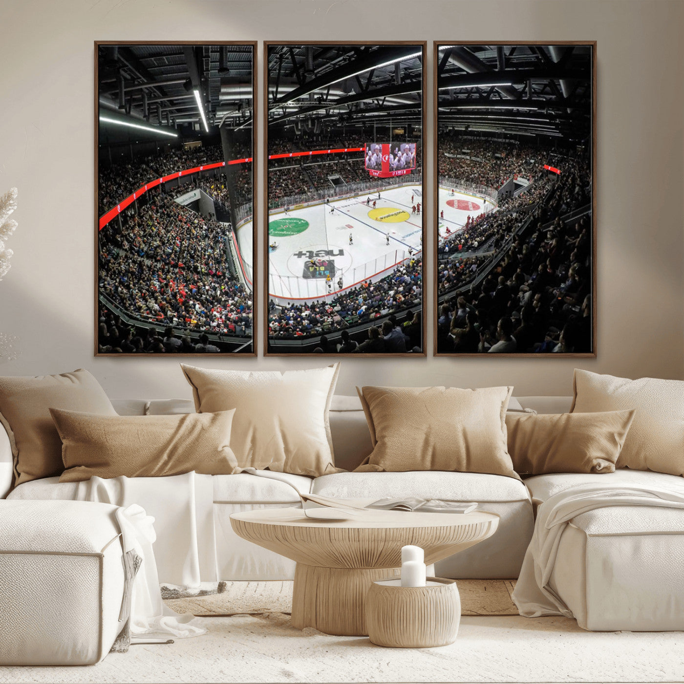 MGV-FC-48X32-3P - Vaudoise Lausanne Ice Hockey Arena Stadium Wall Art Canvas, Vaudoise Lausanne Ice Hockey Canvas