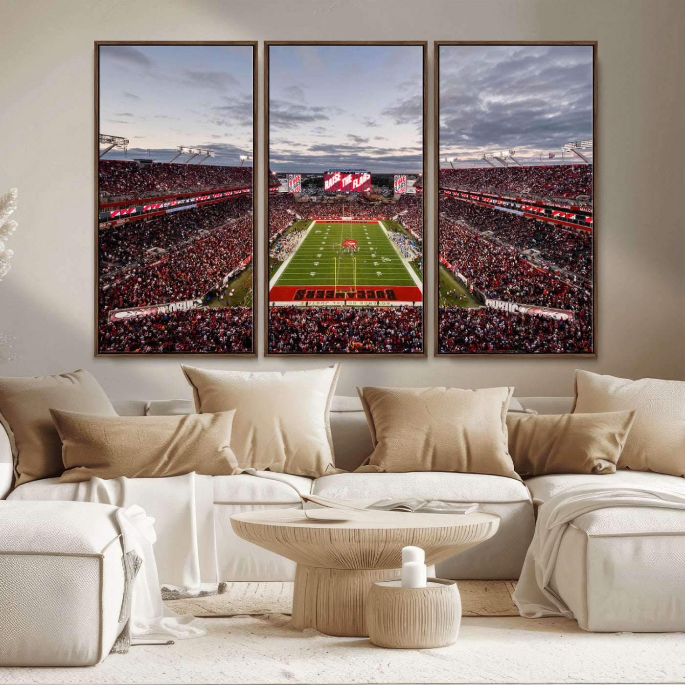 MGV-FC-48X32-3P - Florida Tampa Raymond James Stadium Wall Art Canvas Print - NFL Football Stadium Print Canvas