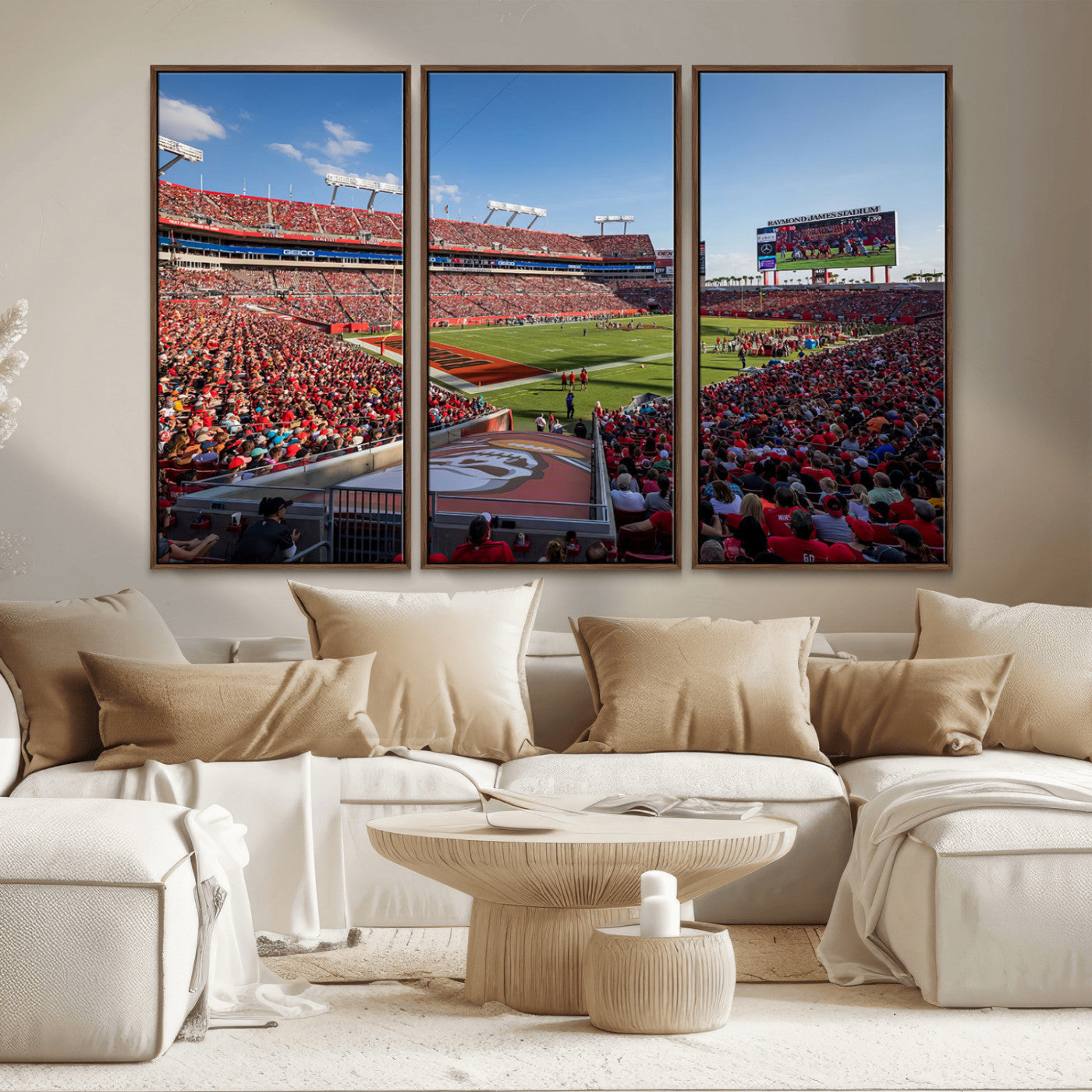 MGV-FC-48X32-3P - Florida Tampa Raymond James Stadium Wall Art Canvas Print - NFL Football Stadium Print