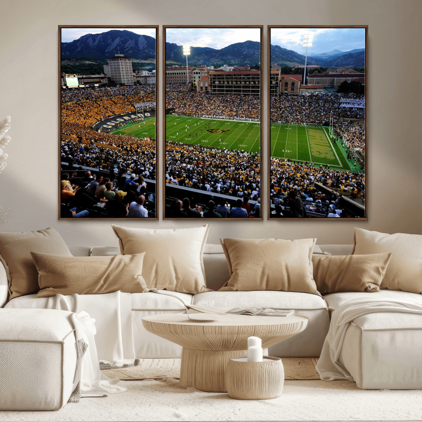MGV-FC-48X32-3P - Colorado Buffaloes Canvas Print - Boulder Folsom Field Stadium Wall Art Canvas Print, Football Print