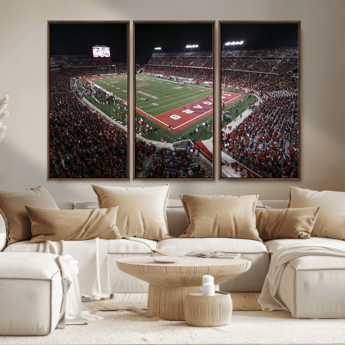 MGV-FC-48X32-3P - Houston Cougars Football Team Print - Houston TDECU Stadium Wall Art Canvas Print