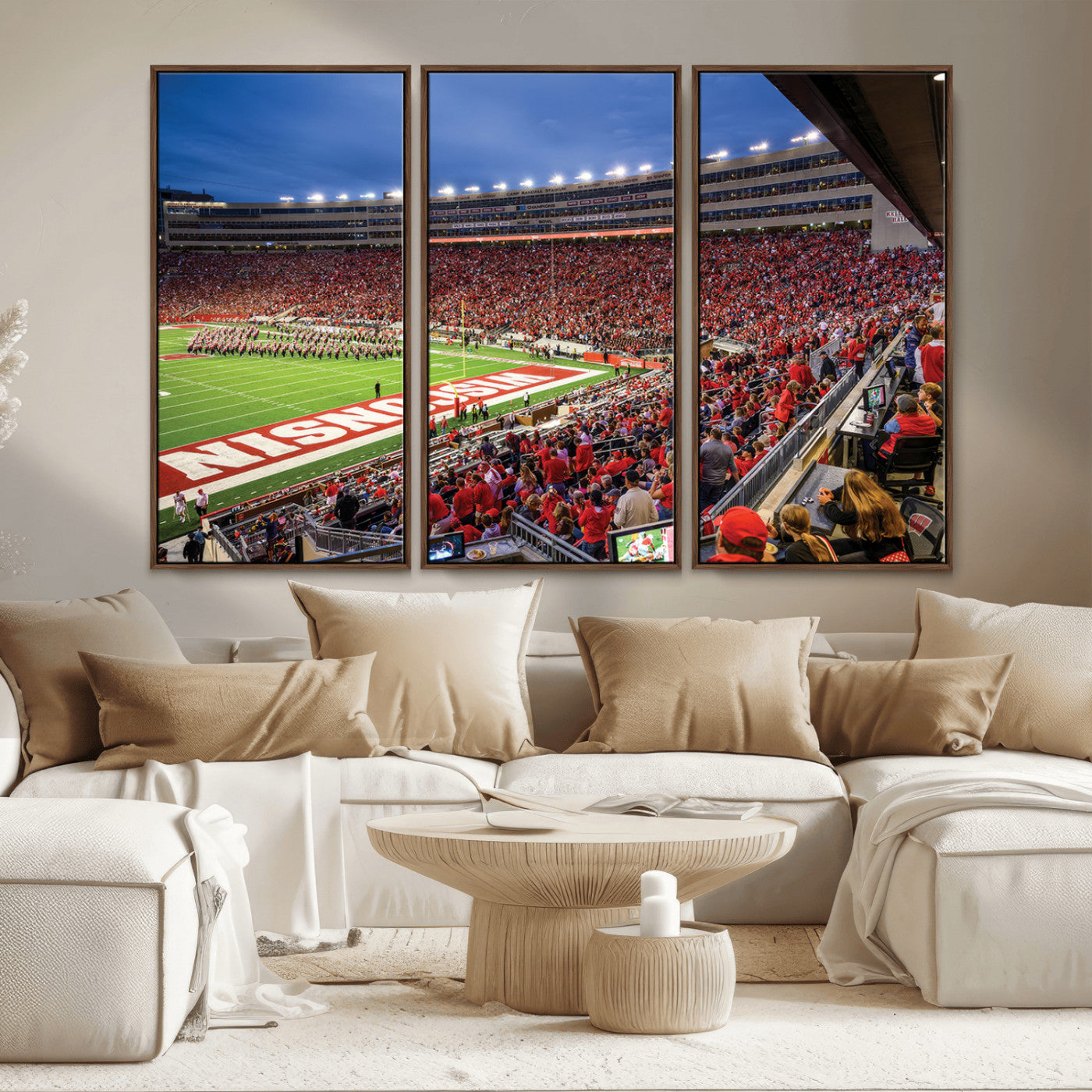 MGV-FC-48X32-3P - Wisconsin Badgers Football Team Print - Madison Camp Randall Stadium Wall Art, Wisconsin Badgers
