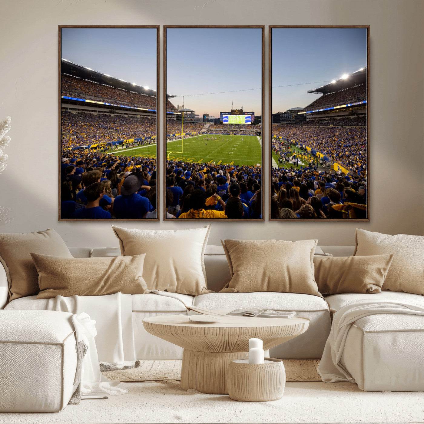 MGV-FC-48X32-3P - Pittsburgh Panthers Football Team Print - Pittsburgh Acrisure Stadium Wall Art Canvas Print