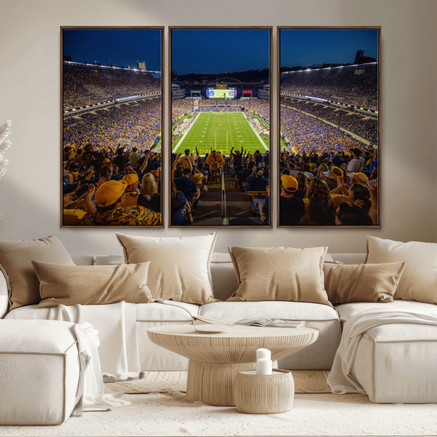 MGV-FC-48X32-3P - Pittsburgh Panthers Football Team Print - Pittsburgh Acrisure Stadium Wall Art Canvas Print