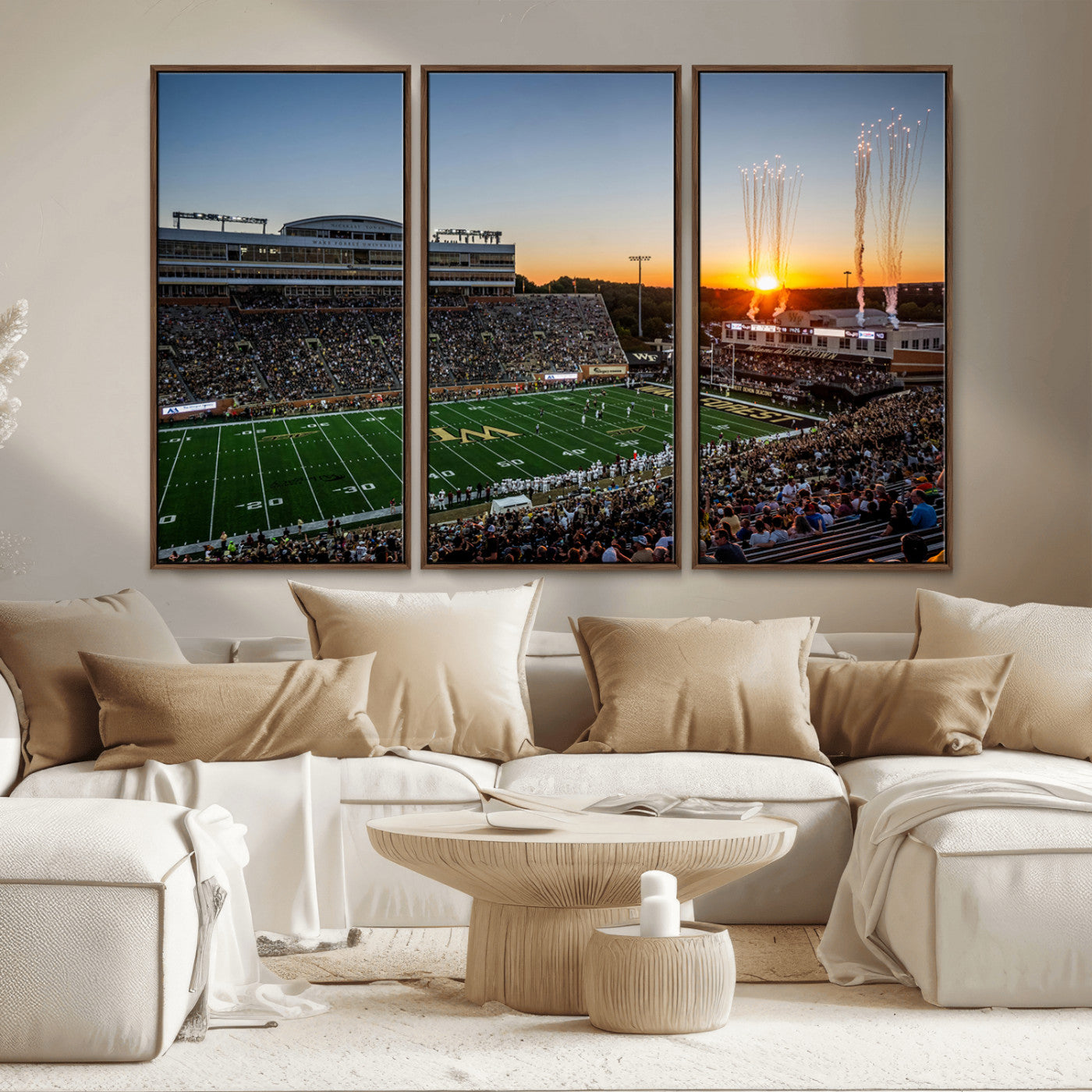MGV-FC-48X32-3P - Demon Deacons Football Team Print Canvas- Winston-Salem Allegacy Federal Credit Union Stadium Wall