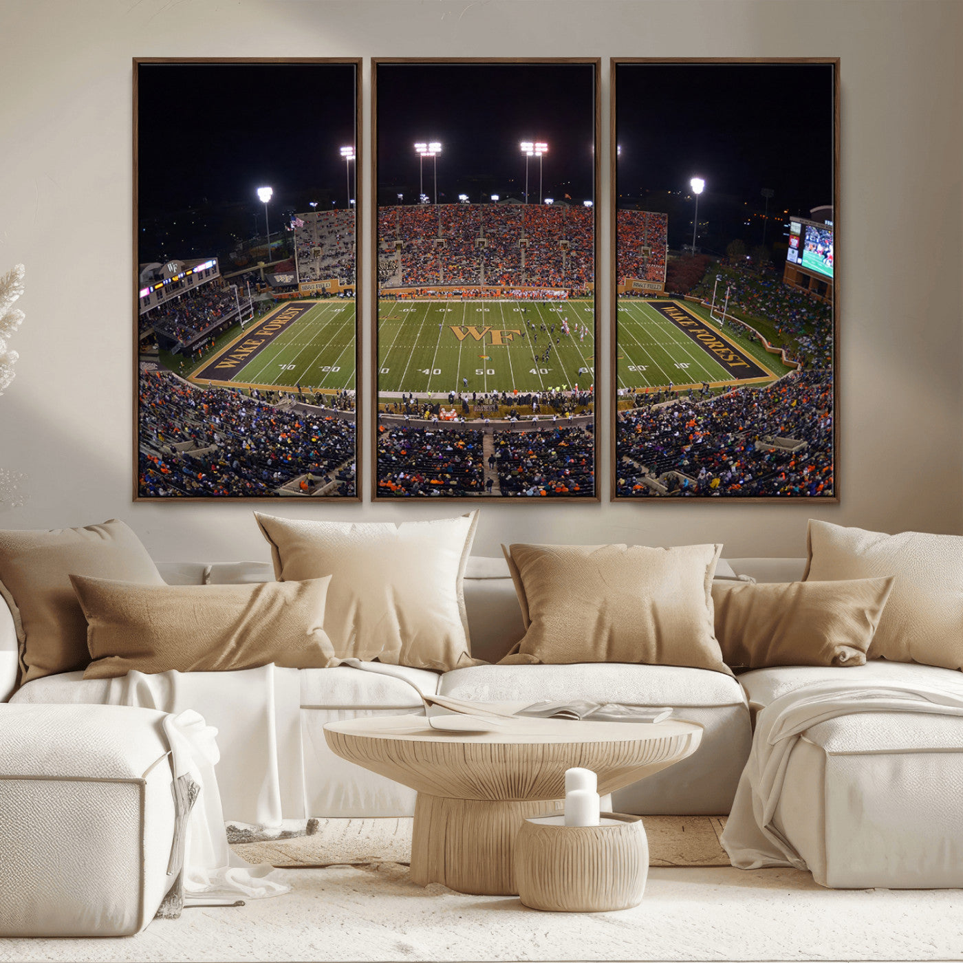 MGV-FC-48X32-3P - Demon Deacons Print Canvas, Football Team Print - Winston-Salem Allegacy Federal Credit Union