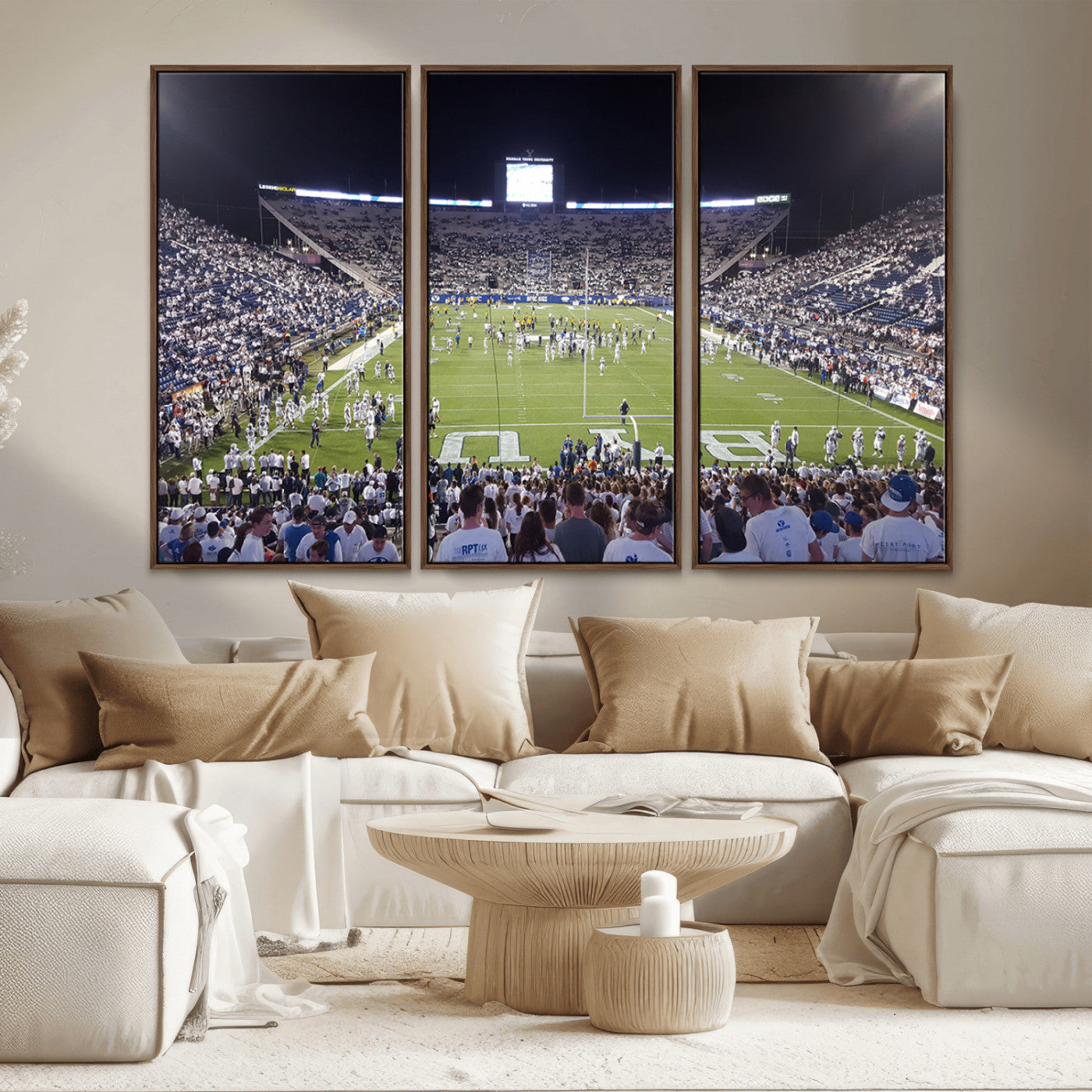 MGV-FC-48X32-3P - Brigham Young University Cougars Football Print Canvas - Provo LaVell Edwards Stadium Wall Art
