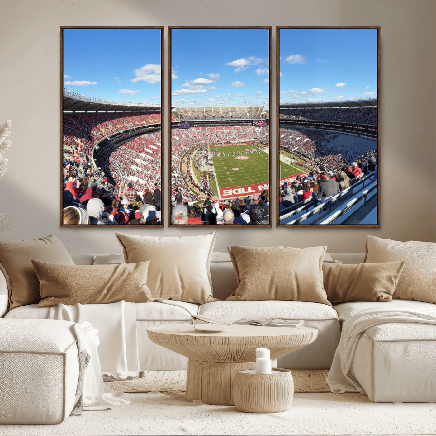 MGV-FC-48X32-3P - University of Alabama Crimson Tide Print Wall Art - Tuscaloosa Bryant-Denny Stadium Wall Art Canvas