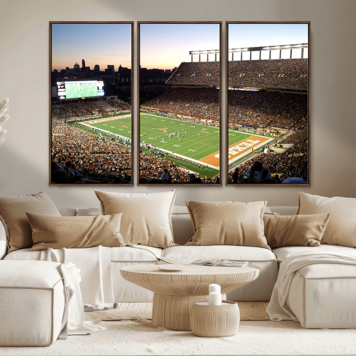 MGV-FC-48X32-3P - Darrell K Royal-Texas Memorial Stadium Canvas Wall Art - Texas Longhorns Football Match