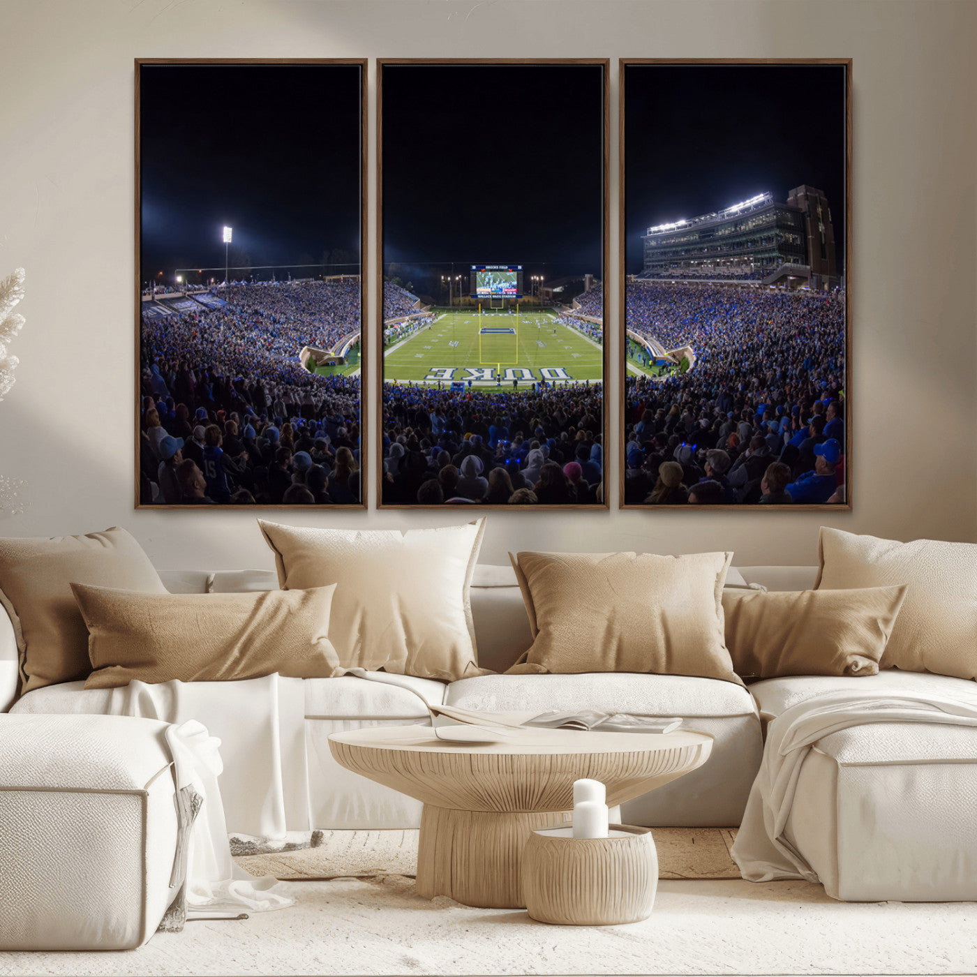 MGV-FC-48X32-3P - Duke University Blue Devils Football Team Print - Durham Wallace Wade Stadium Wall Art Canvas Print