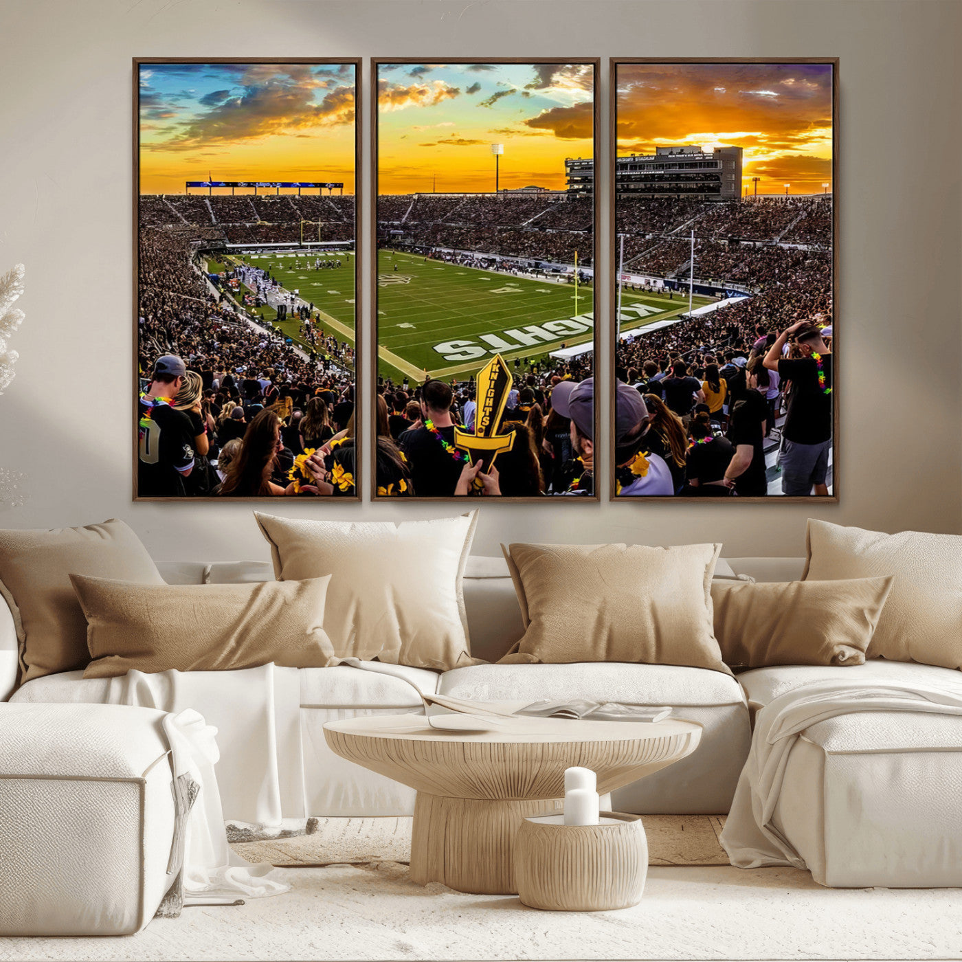 MGV-FC-48X32-3P - UCF Knights Football Team Print - Orlando FBC Mortgage Stadium, UCF Knights Wall Art Canvas Print