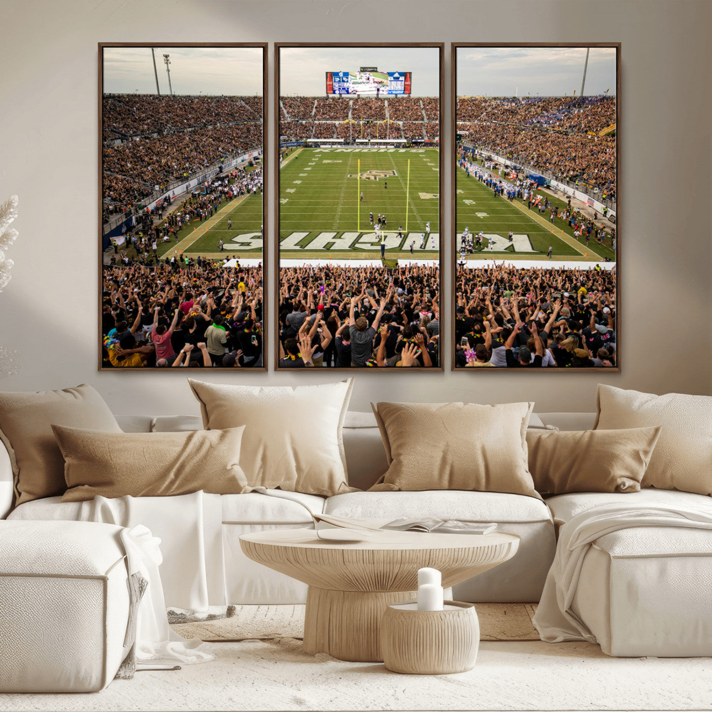 MGV-FC-48X32-3P - UCF Knights Football Team Print - Orlando FBC Mortgage Stadium Canvas Print
