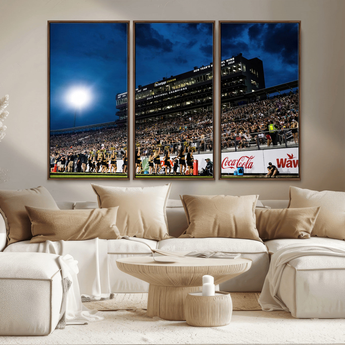 MGV-FC-48X32-3P - UCF Knights Football Team Print - Orlando FBC Mortgage Stadium Wall Art Canvas Print