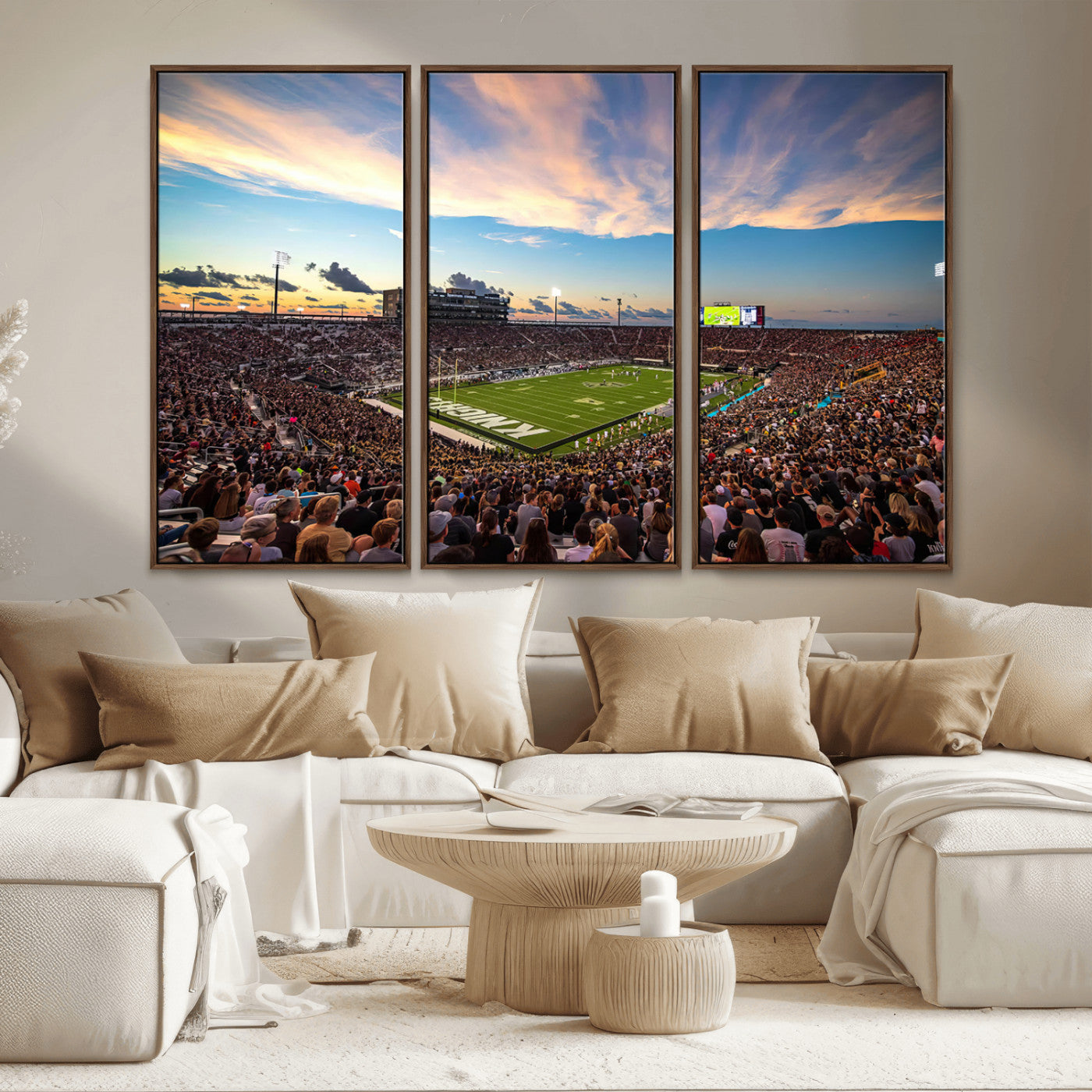 MGV-FC-48X32-3P - UCF Knights Football Team Print - Orlando FBC Mortgage Stadium Wall Art Canvas Print