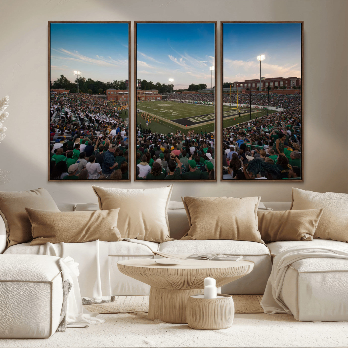 MGV-FC-48X32-3P - University of Charlotte 49ers Football Team Print - Charlotte Jerry Richardson Stadium Wall Art