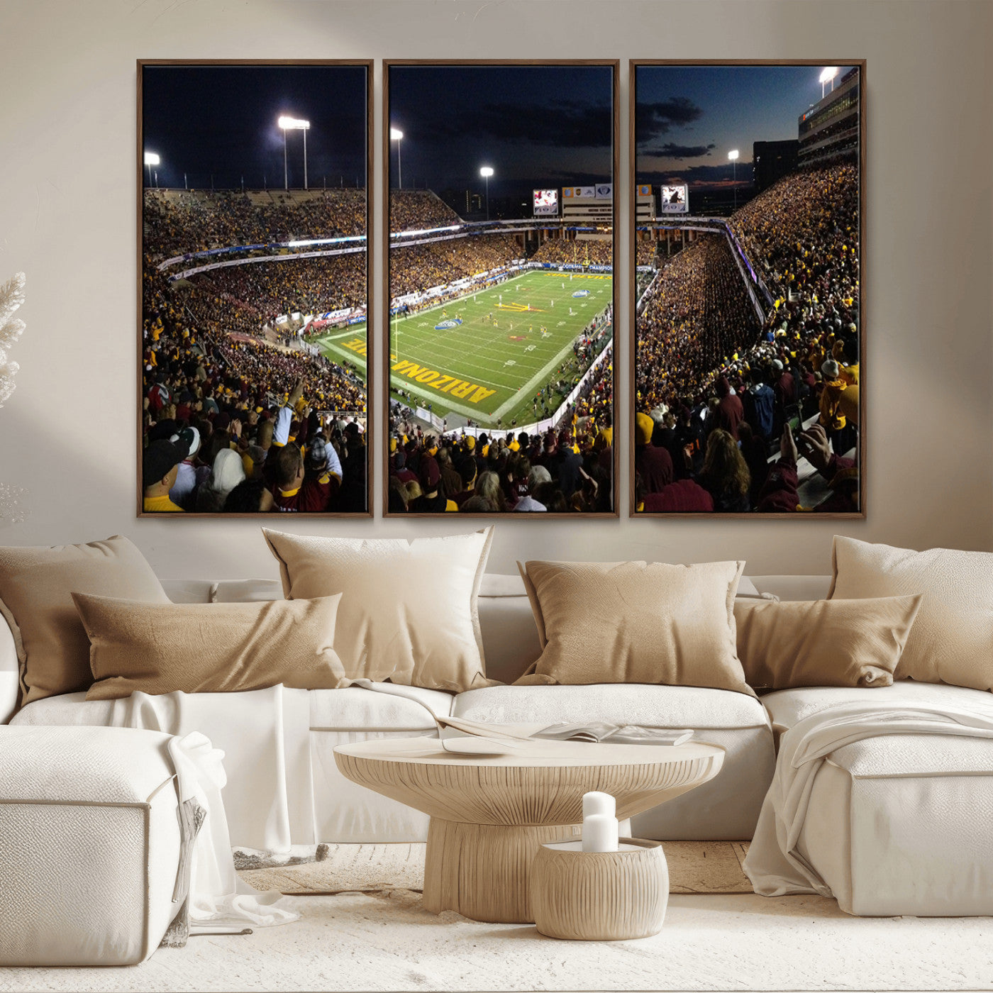 MGV-FC-48X32-3P - ASU Sun Devils Football Team Print Canvas - Phoenix Mountain America Stadium Wall Art Canvas Print