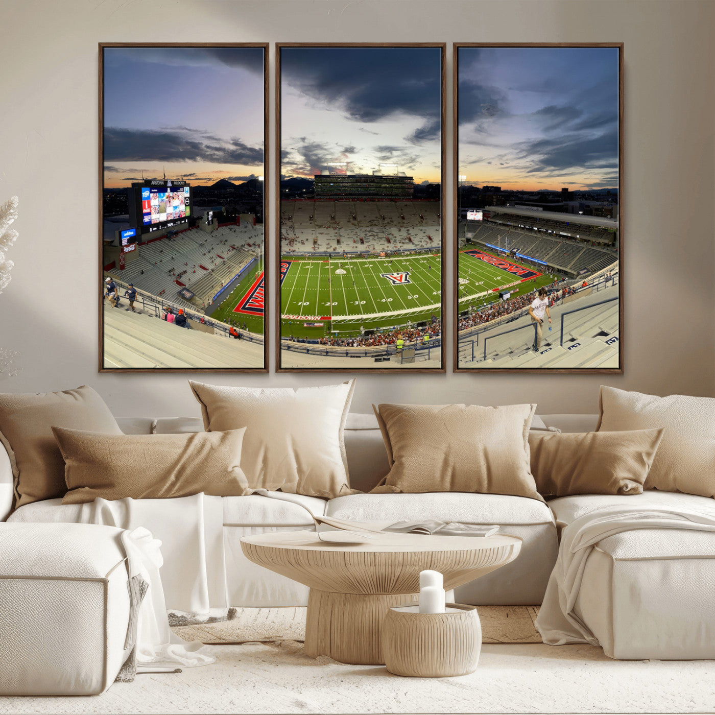 MGV-FC-48X32-3P - Arizona Wildcats Football Team Print - Tucson Arizona Stadium Wall Art Canvas Print
