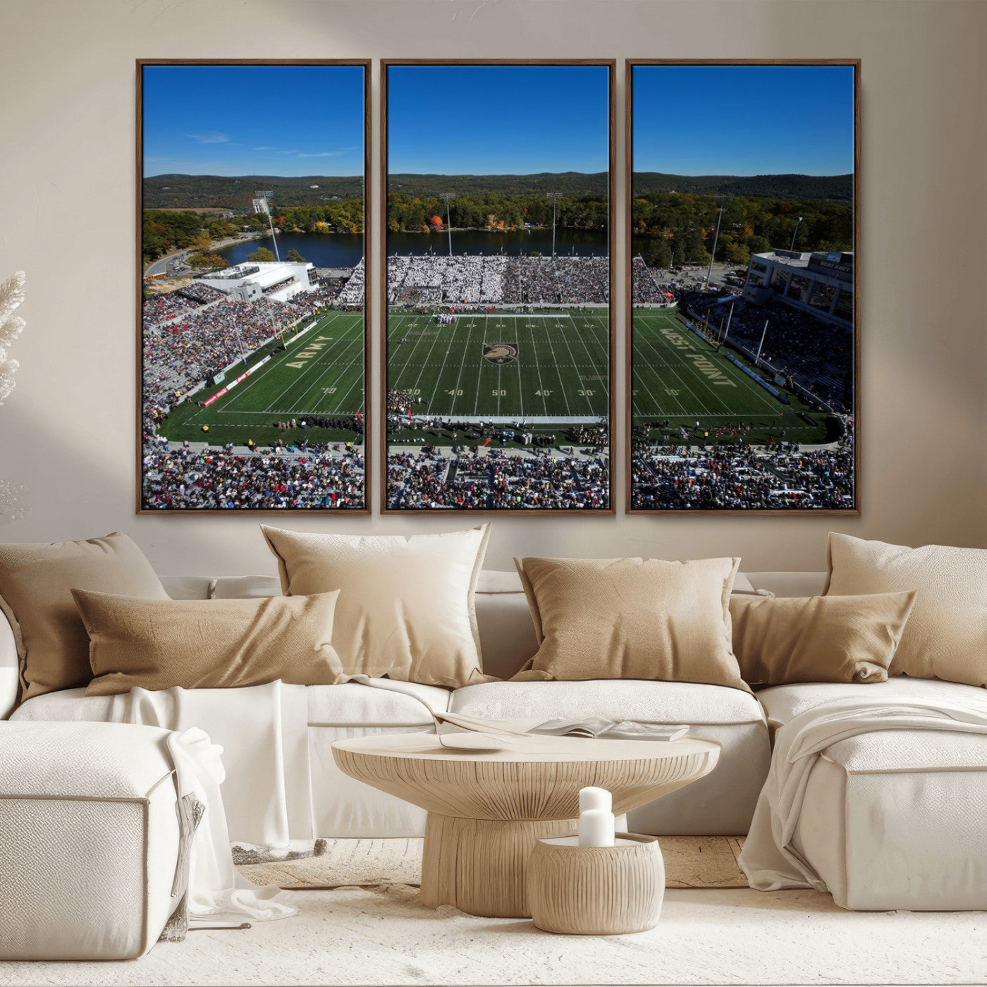 MGV-FC-48X32-3P - Army Black Knights Football Team Print - West Point Michie Stadium Wall Art Canvas Print