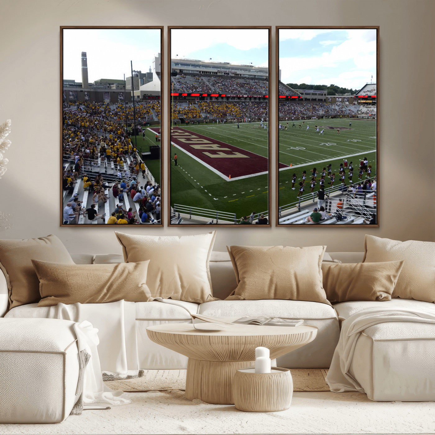 MGV-FC-48X32-3P - Boston College Eagles Football Team Print - Boston Alumni Stadium Wall Art Canvas Print