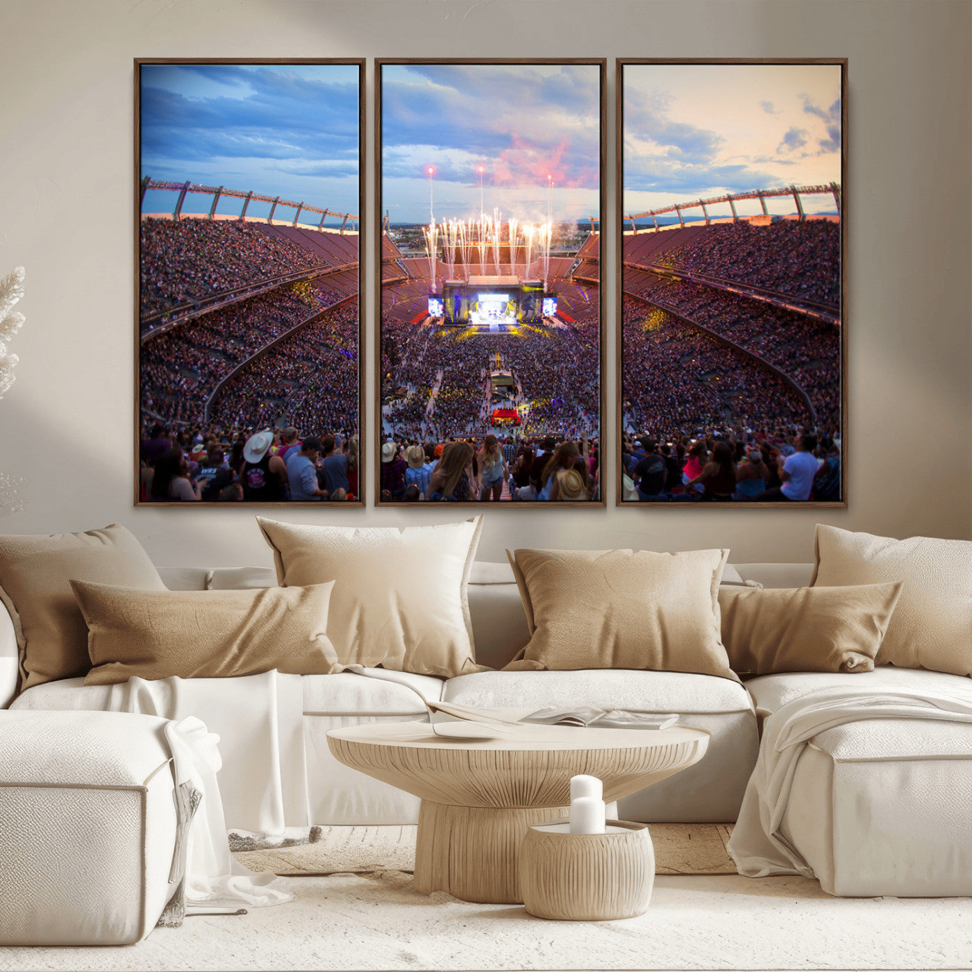 MGV-FC-48X32-3P - Denver Broncos Football Team Print Canvas- Empower Field at Mile High Stadium Wall Art Canvas Print