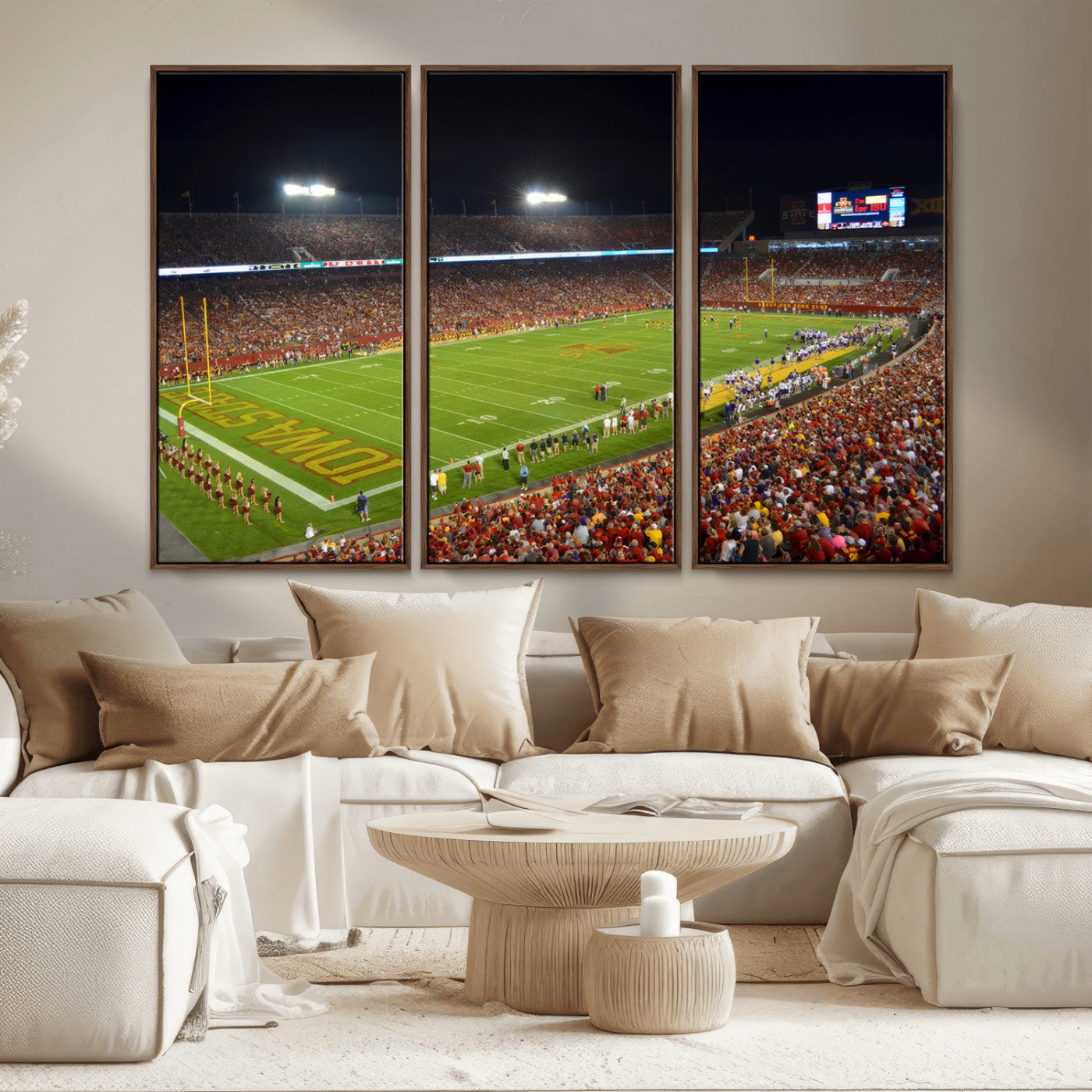 MGV-FC-48X32-3P - Iowa State University Cyclones Football Team Print - Ames Jack Trice Stadium Canvas Print