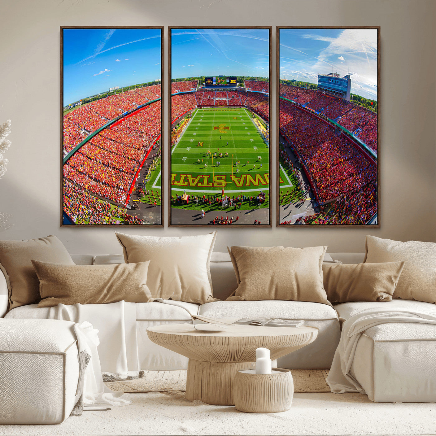 MGV-FC-48X32-3P - Iowa State University Cyclones Football Team Print - Ames Jack Trice Stadium Art Canvas Print