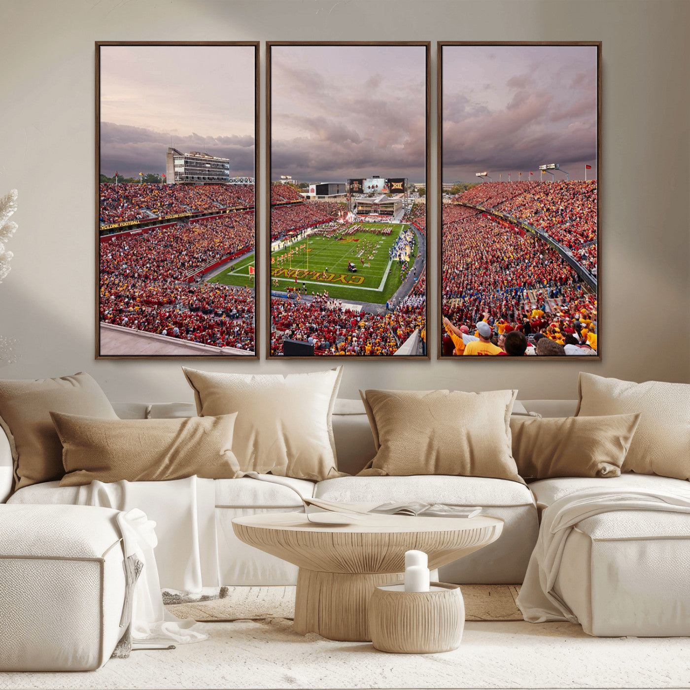 MGV-FC-48X32-3P - Iowa State University Cyclones Football Team Print - Ames Jack Trice Stadium Wall Art Canvas Print