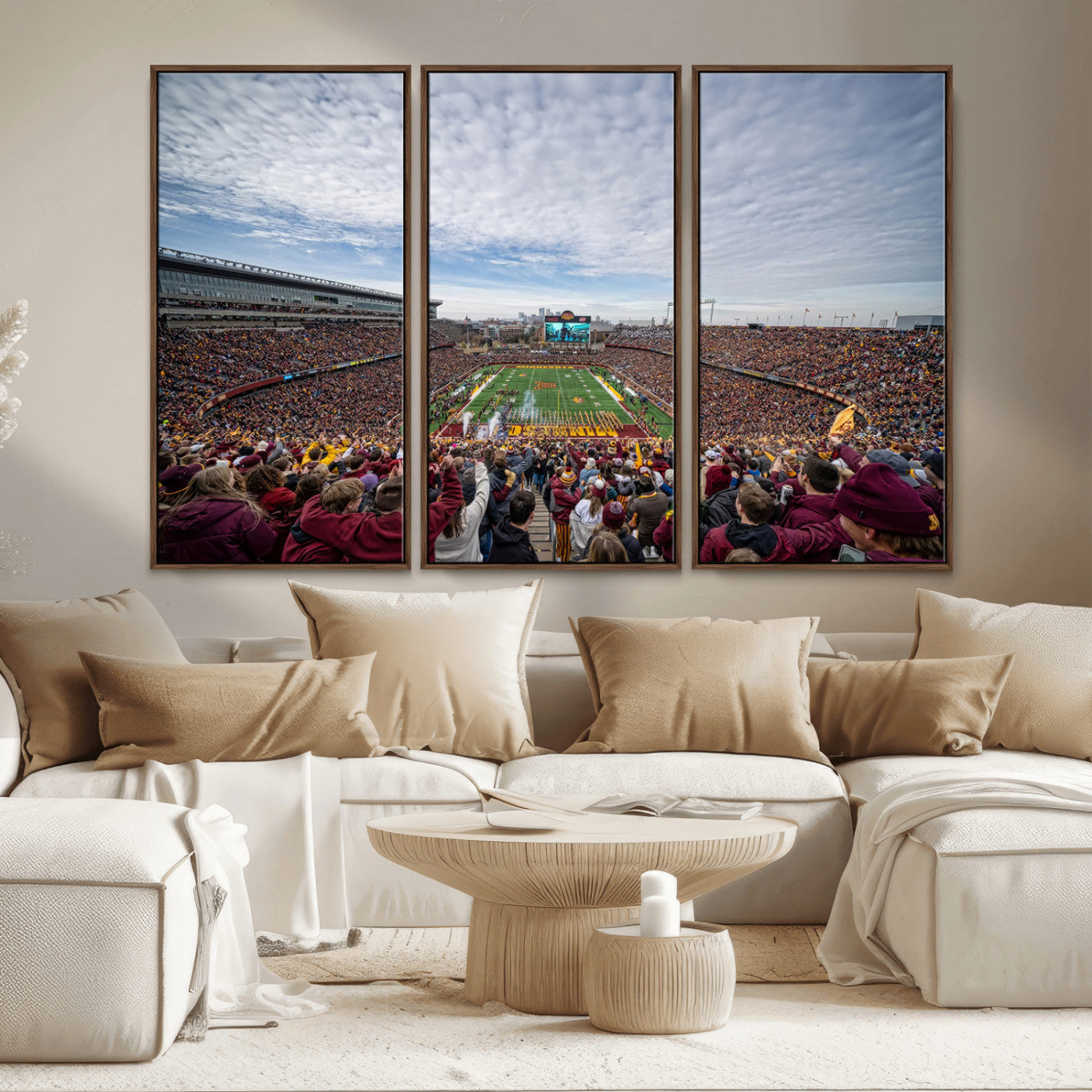 MGV-FC-48X32-3P - University of Minnesota Golden Gophers Football Team Print - Minneapolis Huntington Bank Stadium Art