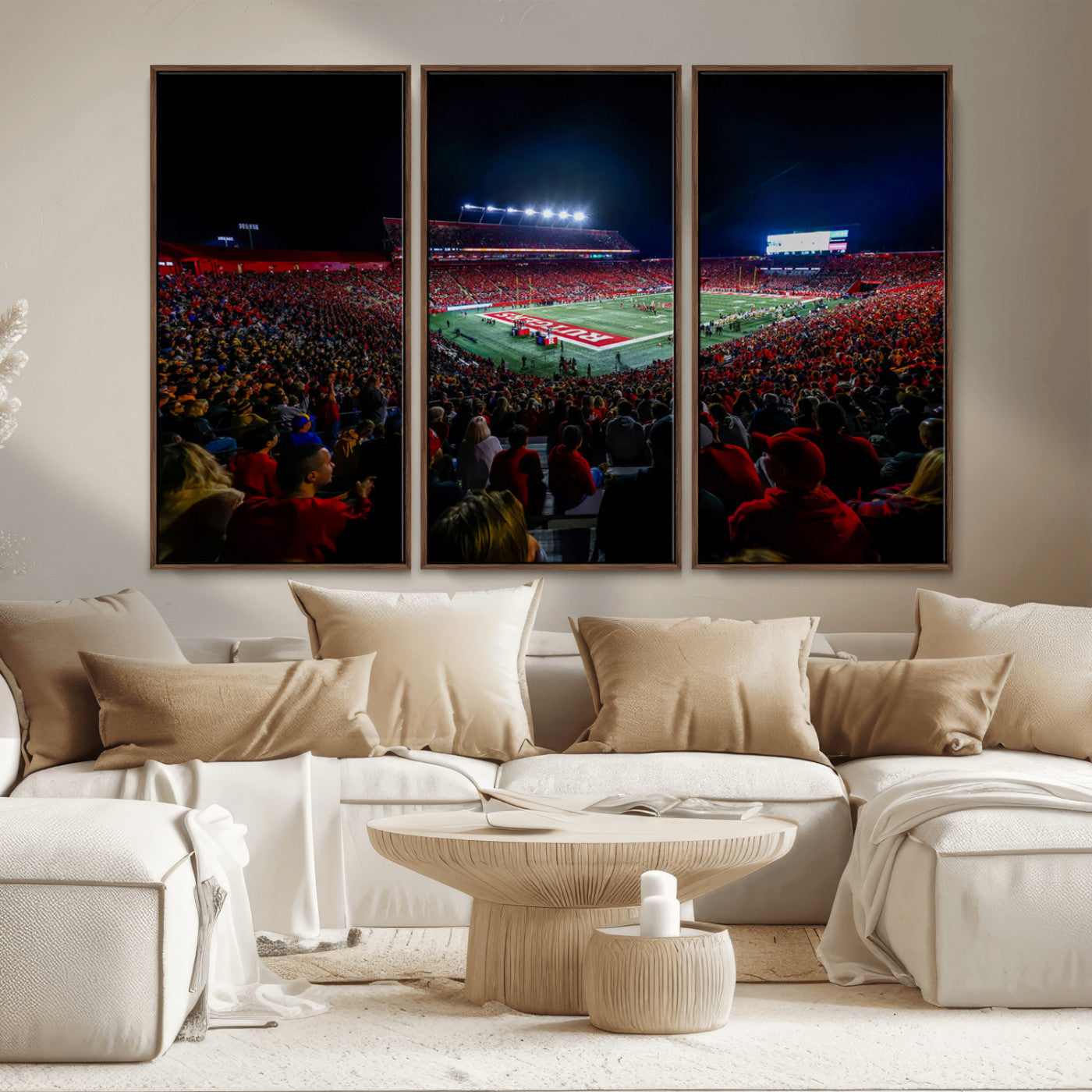 MGV-FC-48X32-3P - Rutgers Scarlet Knights Football Team Print - SHI Stadium, Piscataway Wall Art Canvas Print