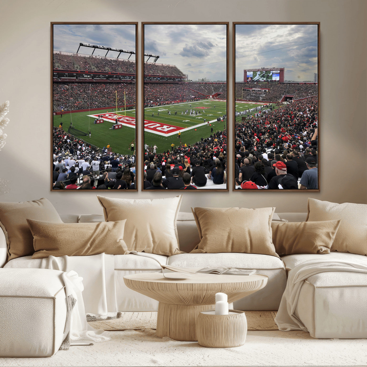 MGV-FC-48X32-3P - Rutgers Scarlet Knights Football Team Print - SHI Stadium, Piscataway Wall Art Canvas Print