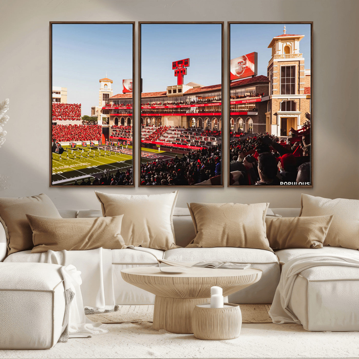 MGV-FC-48X32-3P - Jones AT&T Stadium Texas Tech Red Raiders Wall Art | Large Att Stadium Canvas Print | College