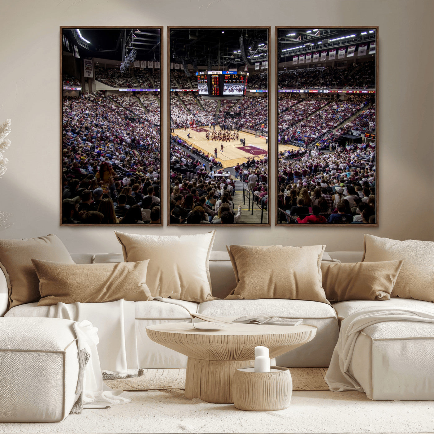 MGV-FC-48X32-3P - University of Nebraska Cornhuskers Basketball Team Print - Lincoln Red Arena Wall Art Canvas Print