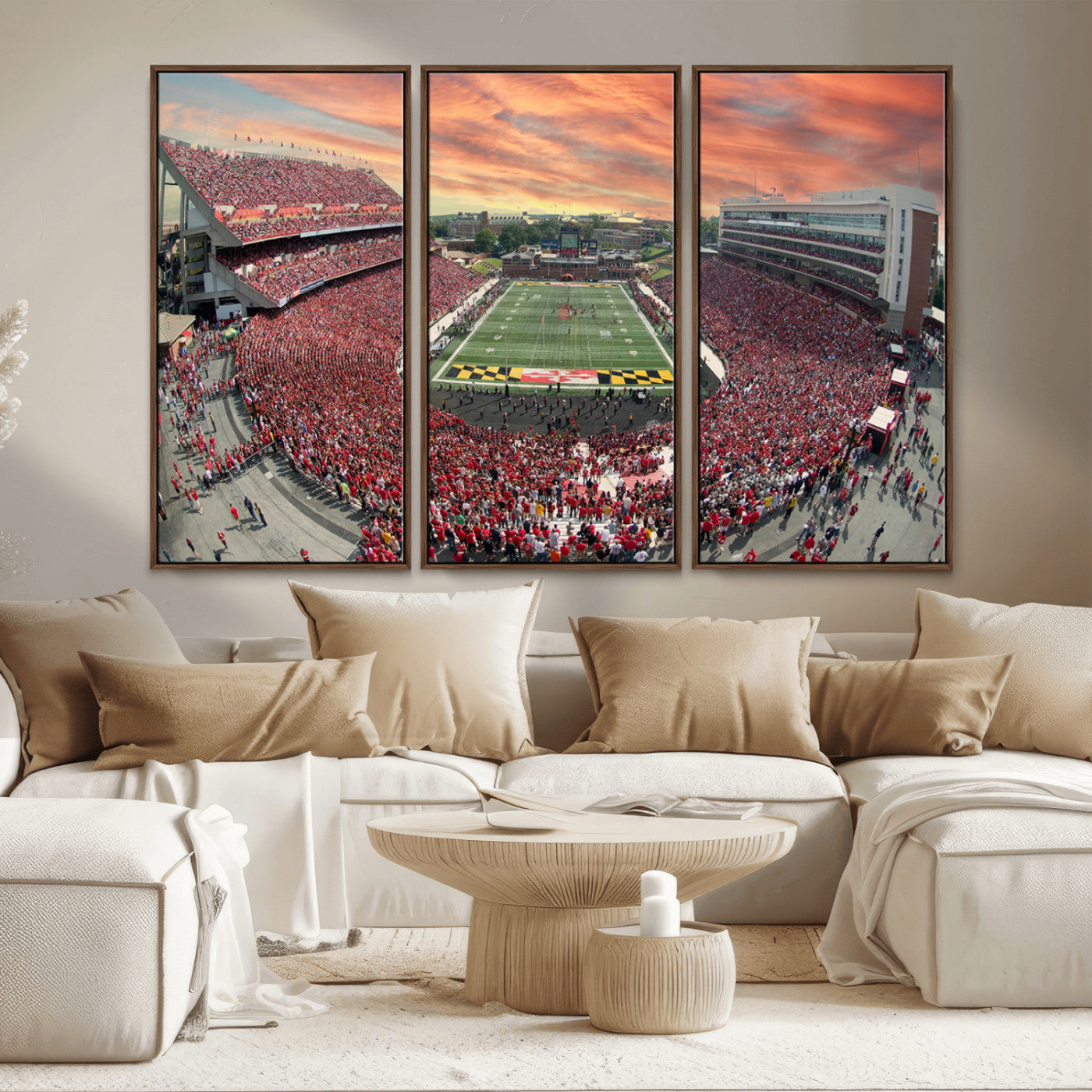 MGV-FC-48X32-3P - University of Maryland Terrapins Football Team Print - College Park SECU Stadium Wall Art Canvas