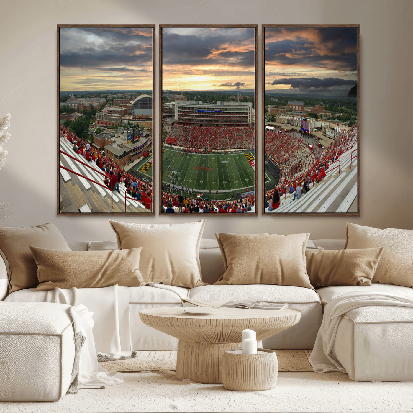 MGV-FC-48X32-3P - University of Maryland Terrapins Football Team Print - College Park SECU Stadium Wall Art Canvas