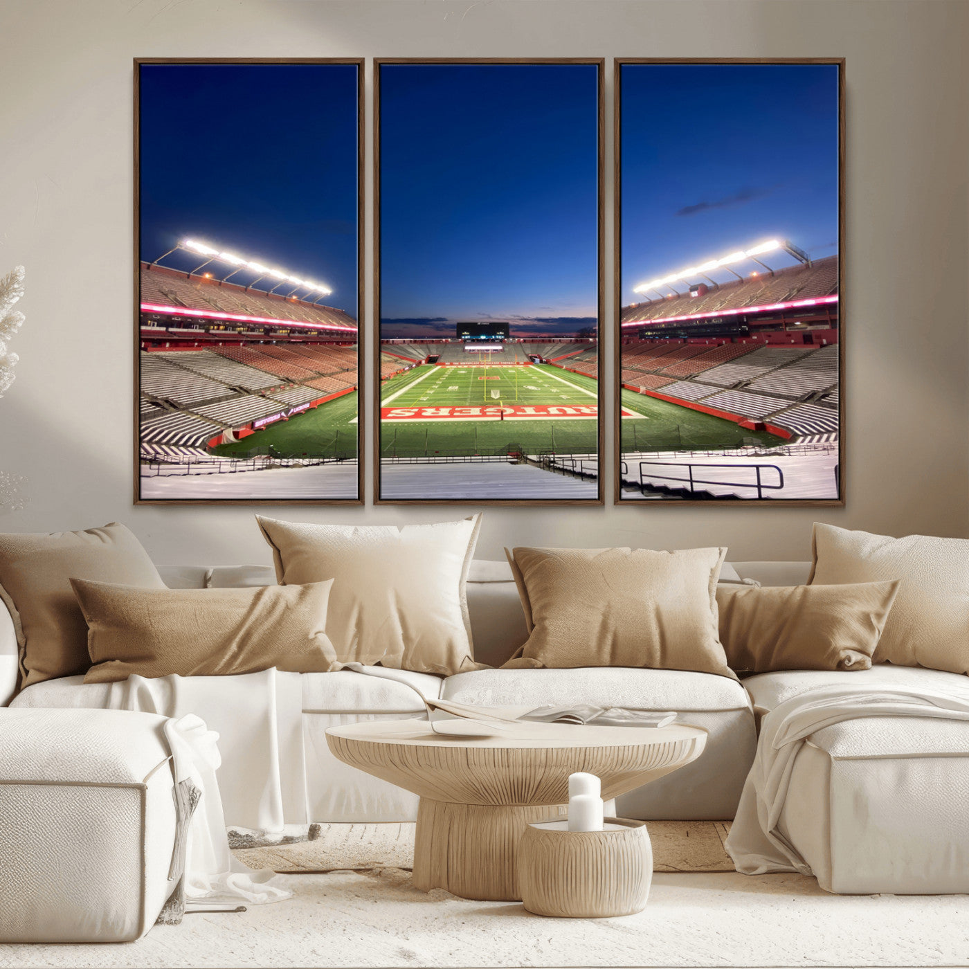 MGV-FC-48X32-3P - Rutgers Scarlet Knights Football Team Print - Piscataway SHI Stadium Wall Art Canvas Print