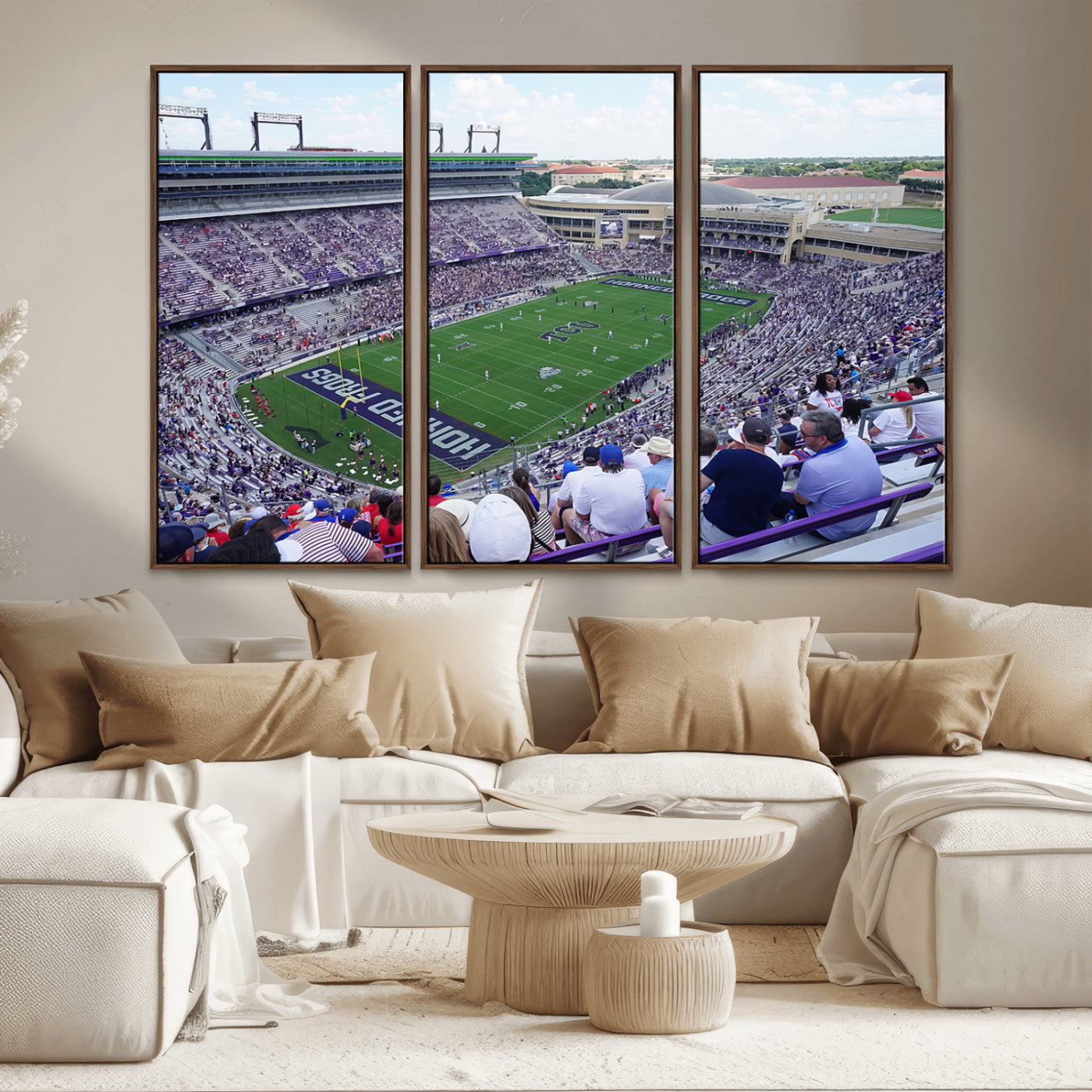 MGV-FC-48X32-3P - The Texas Christian University TCU Horned Frogs Football Team Print - Fort Worth Amon G. Carter