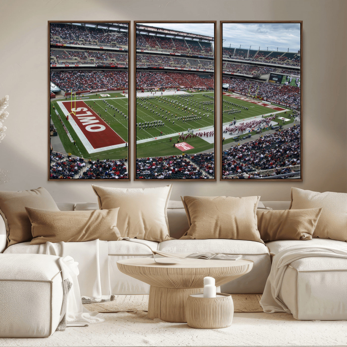 MGV-FC-48X32-3P - The Temple University Owls Athletics Team Print - Philadelphia Lincoln Financial Field Stadium Wall