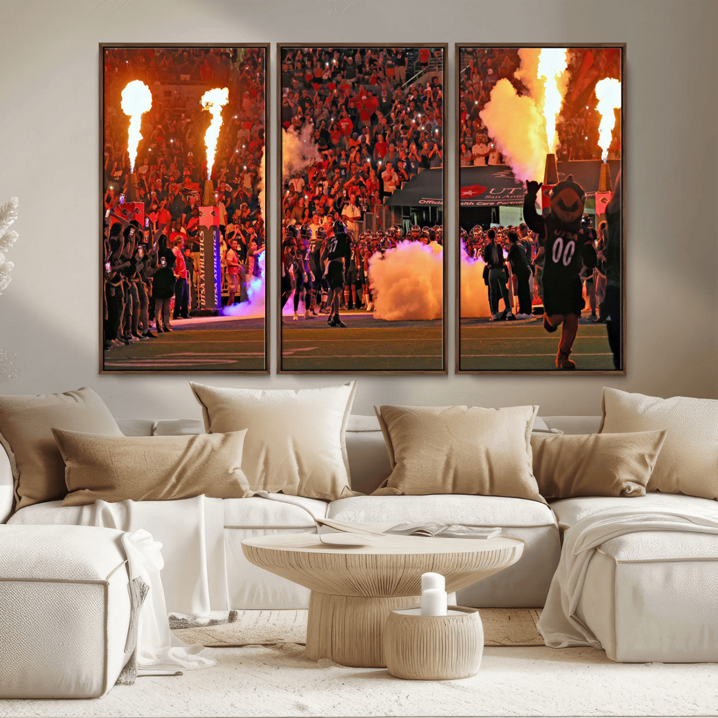 MGV-FC-48X32-3P - The University of Texas at San Antonio Roadrunners Football Team Print - San Antonio Alamodome Wall